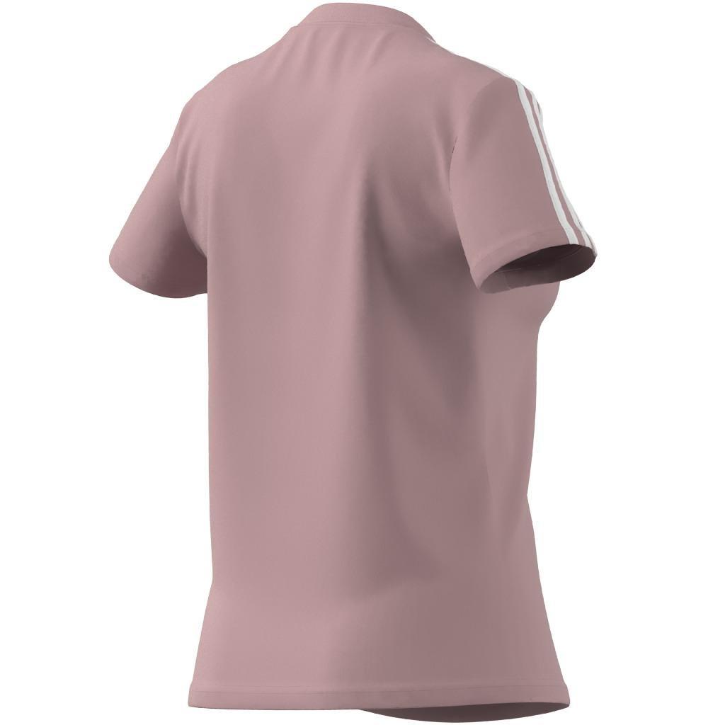 Essentials Slim 3-Stripes T-Shirt, Pink, A901_ONE, large image number 7