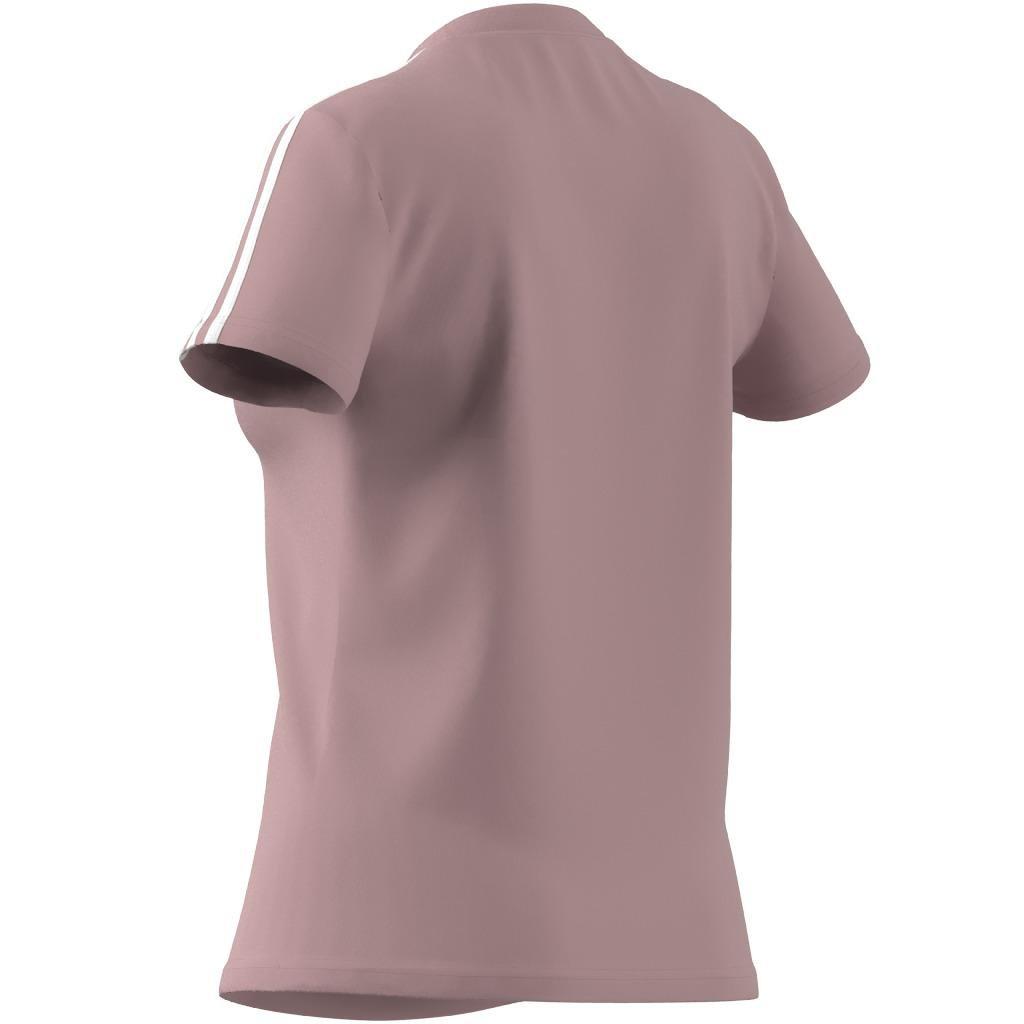 Essentials Slim 3-Stripes T-Shirt, Pink, A901_ONE, large image number 11