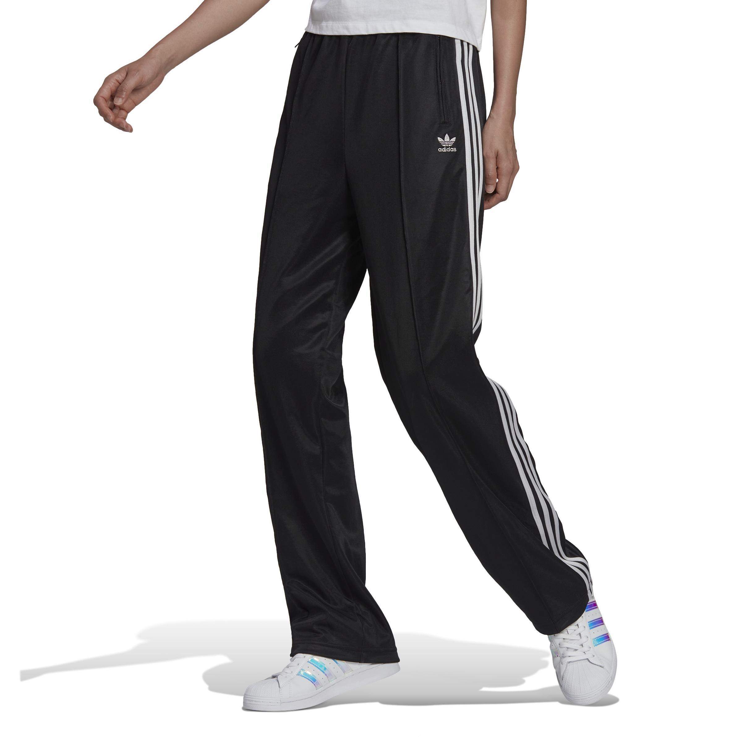 Adicolor Classics High-Shine Straight-Leg Track Trousers, Black