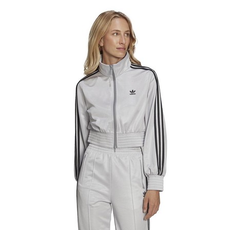 Women Adicolor Classics High-Shine Track Top, Silver, A901_ONE, large image number 27