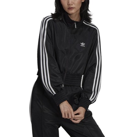 Women Adicolor Classics High-Shine Track Top, Black, A901_ONE, large image number 0