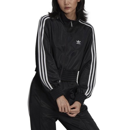 Women Adicolor Classics High-Shine Track Top, Black, A901_ONE, large image number 4