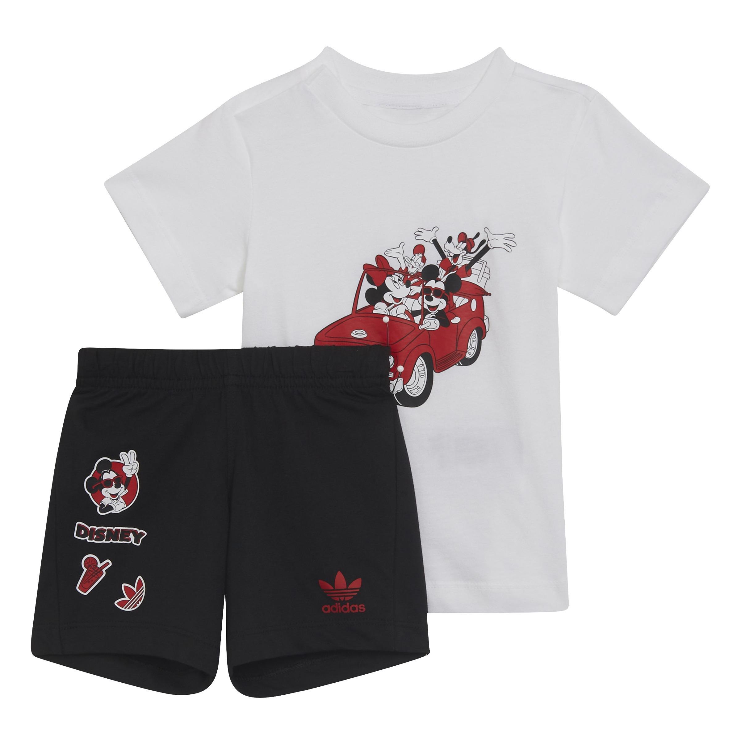 Unisex Disney Mickey And Friends Shorts-And-T-Shirt Set, White, A901_ONE, large image number 0