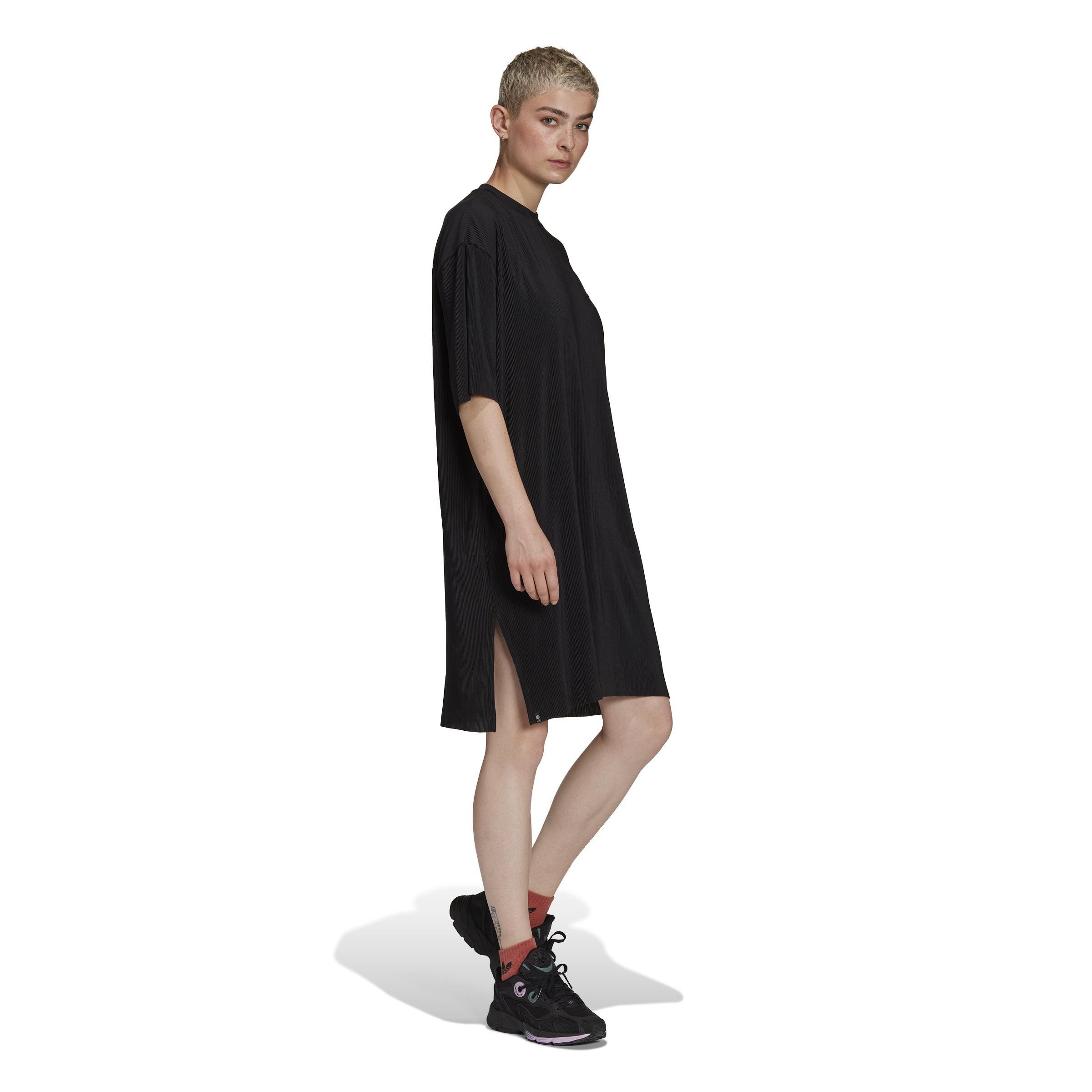 Adicolor Plisse Tee Dress, Black, , large image number 1