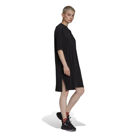 Women Adicolor Plisse Tee Dress, Black, A901_ONE, large image number 1