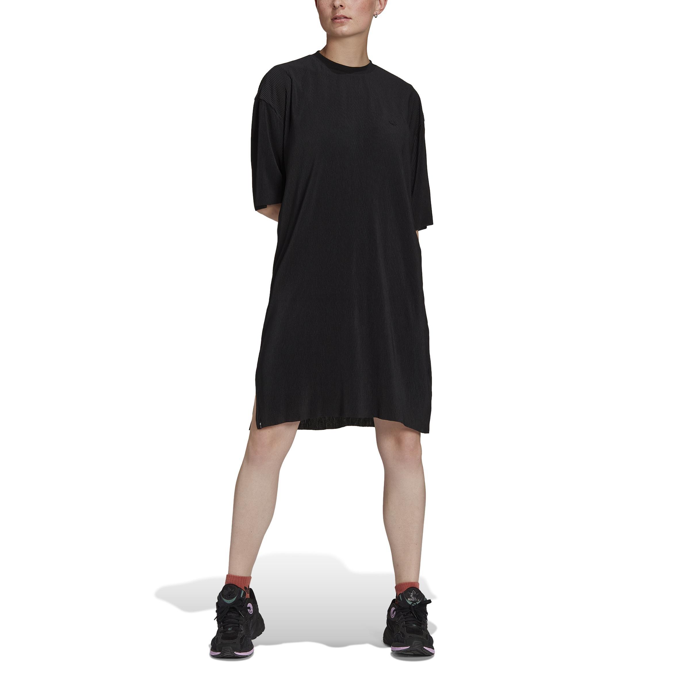 Adicolor Plisse Tee Dress, Black, A901_ONE, large image number 3