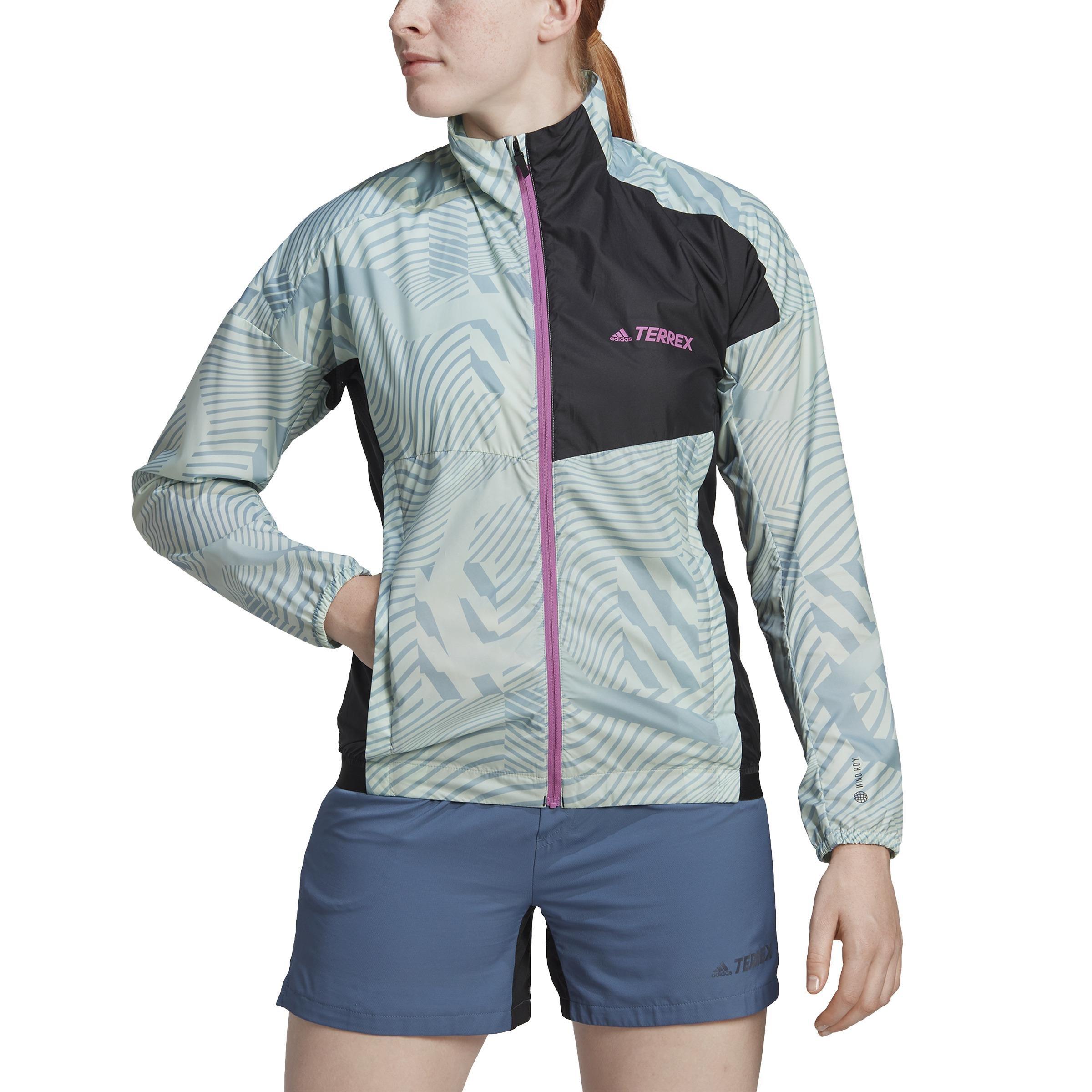 Terrex Trail Running Printed Windbreaker, Green, , large image number 0