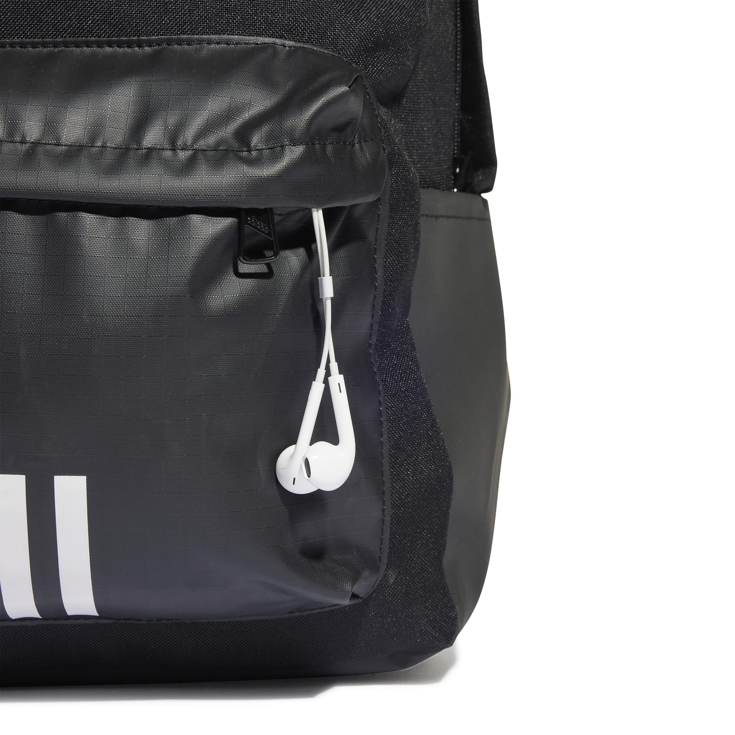 Unisex Classic Badge Of Sport 3-Stripes Backpack, Black, A901_ONE, large image number 4