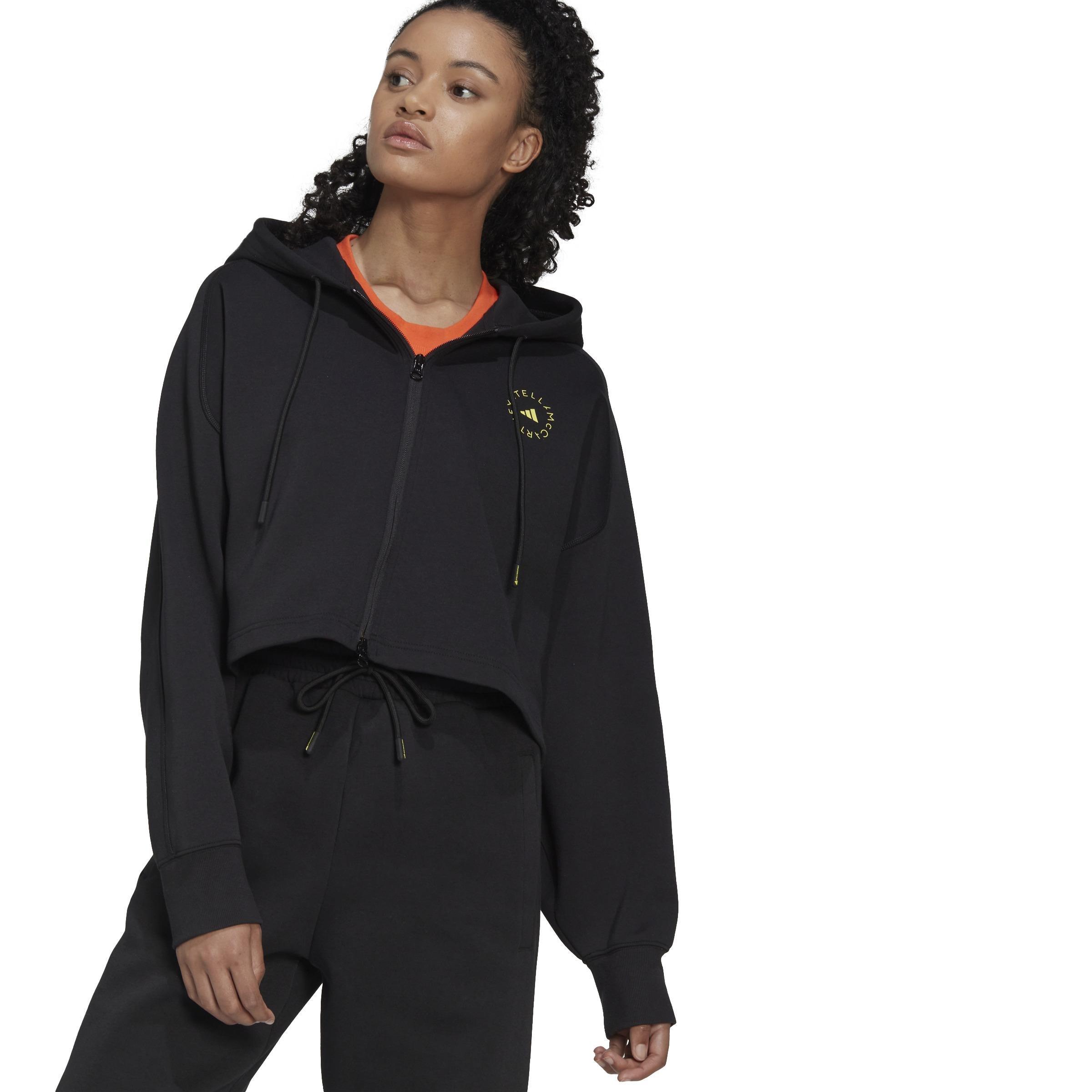 adidas by Stella McCartney Cropped Hoodie, Black, A901_ONE, large image number 1