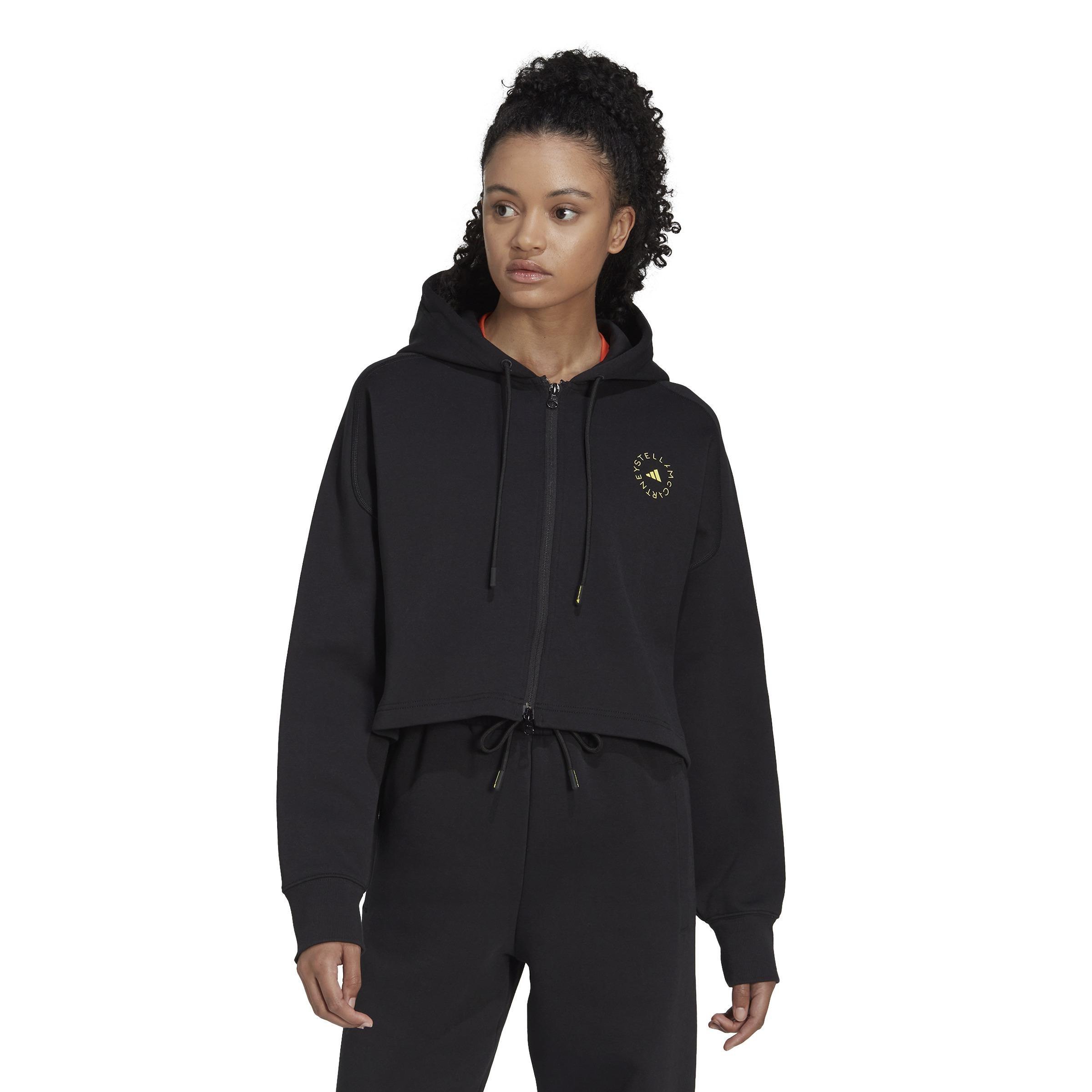 adidas by Stella McCartney Cropped Hoodie, Black, A901_ONE, large image number 9