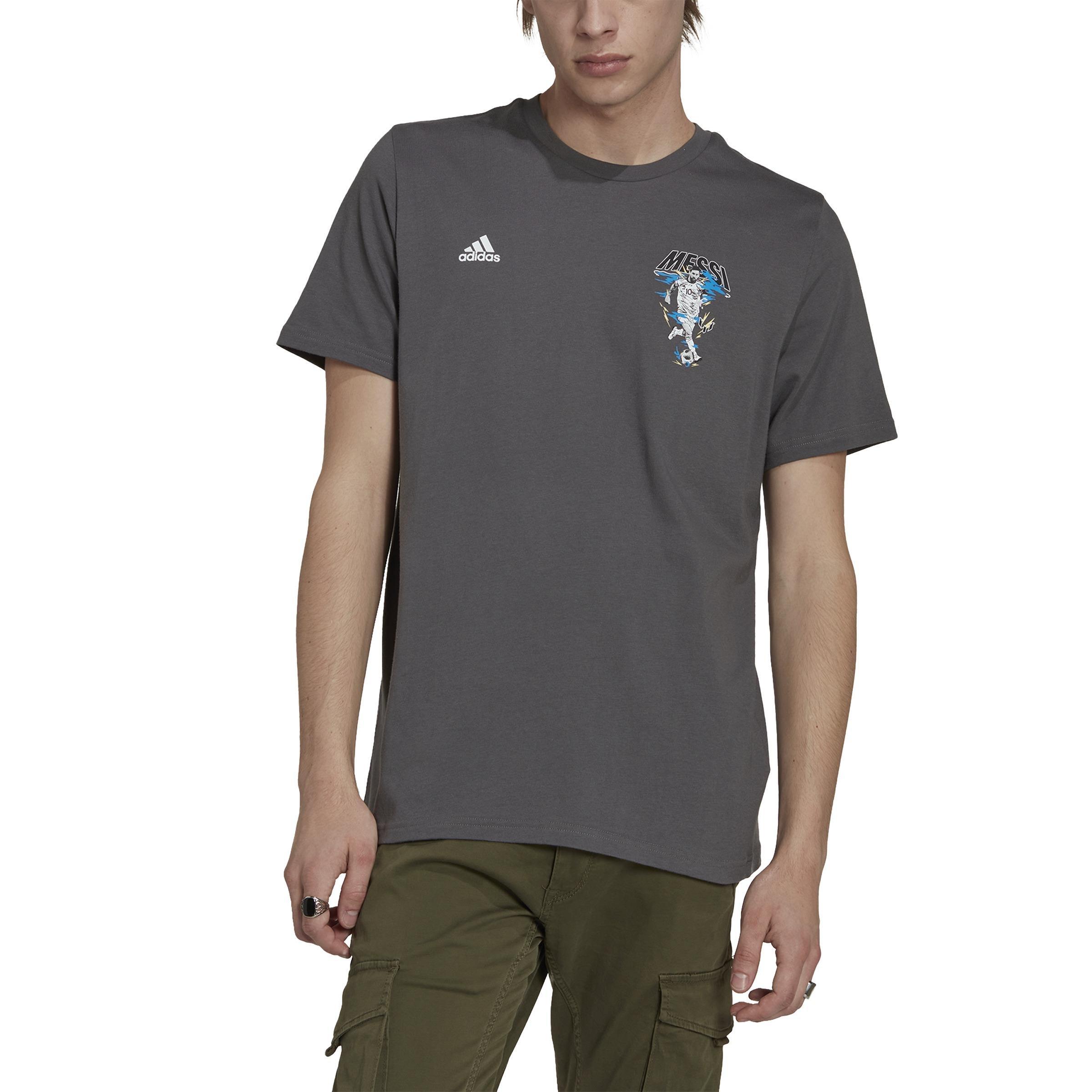 Messi Football Icon Graphic T-Shirt, Grey, , large image number 1
