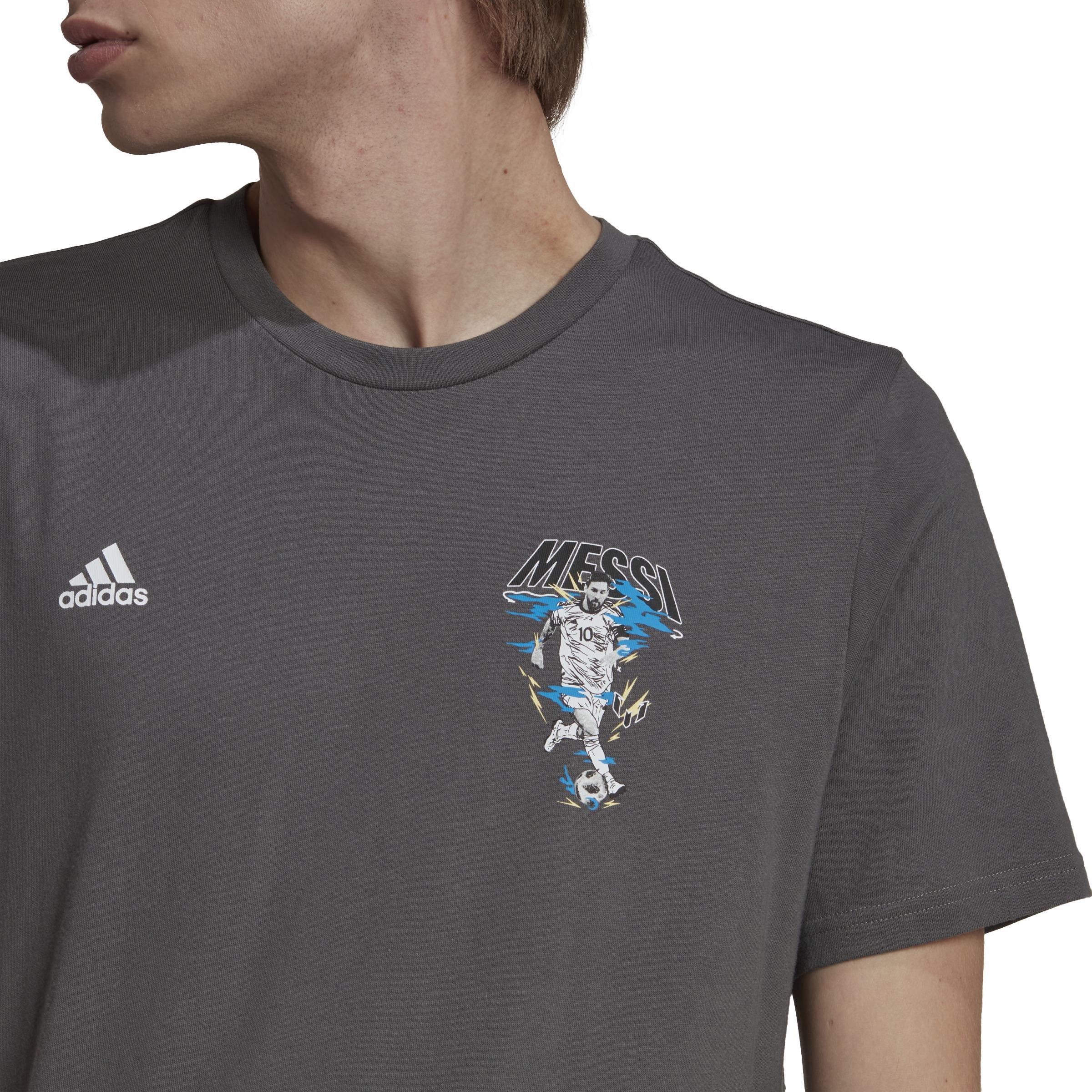 Messi Football Icon Graphic T-Shirt, Grey, , large image number 4