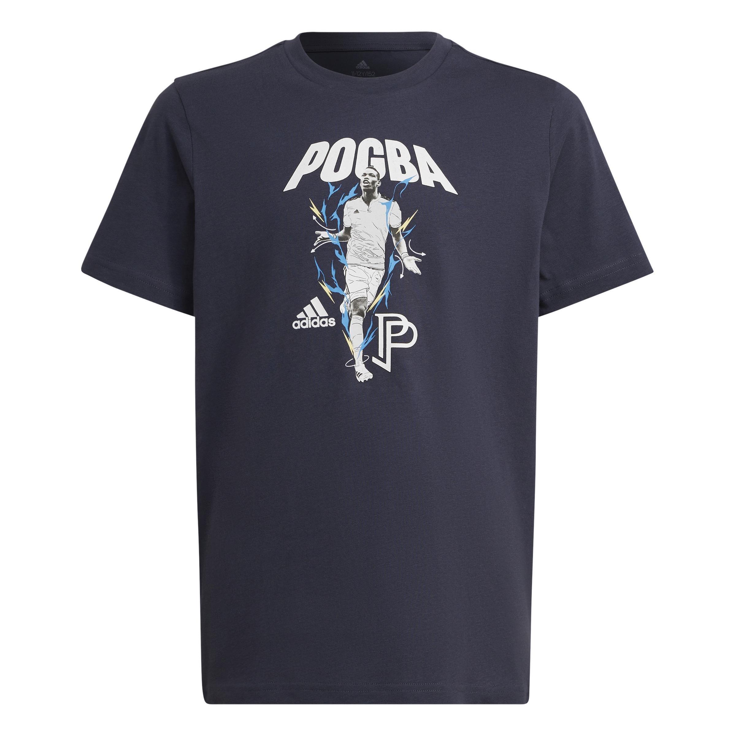 Kids Pogba Graphic Football T-Shirt, Blue, A901_ONE, large image number 1