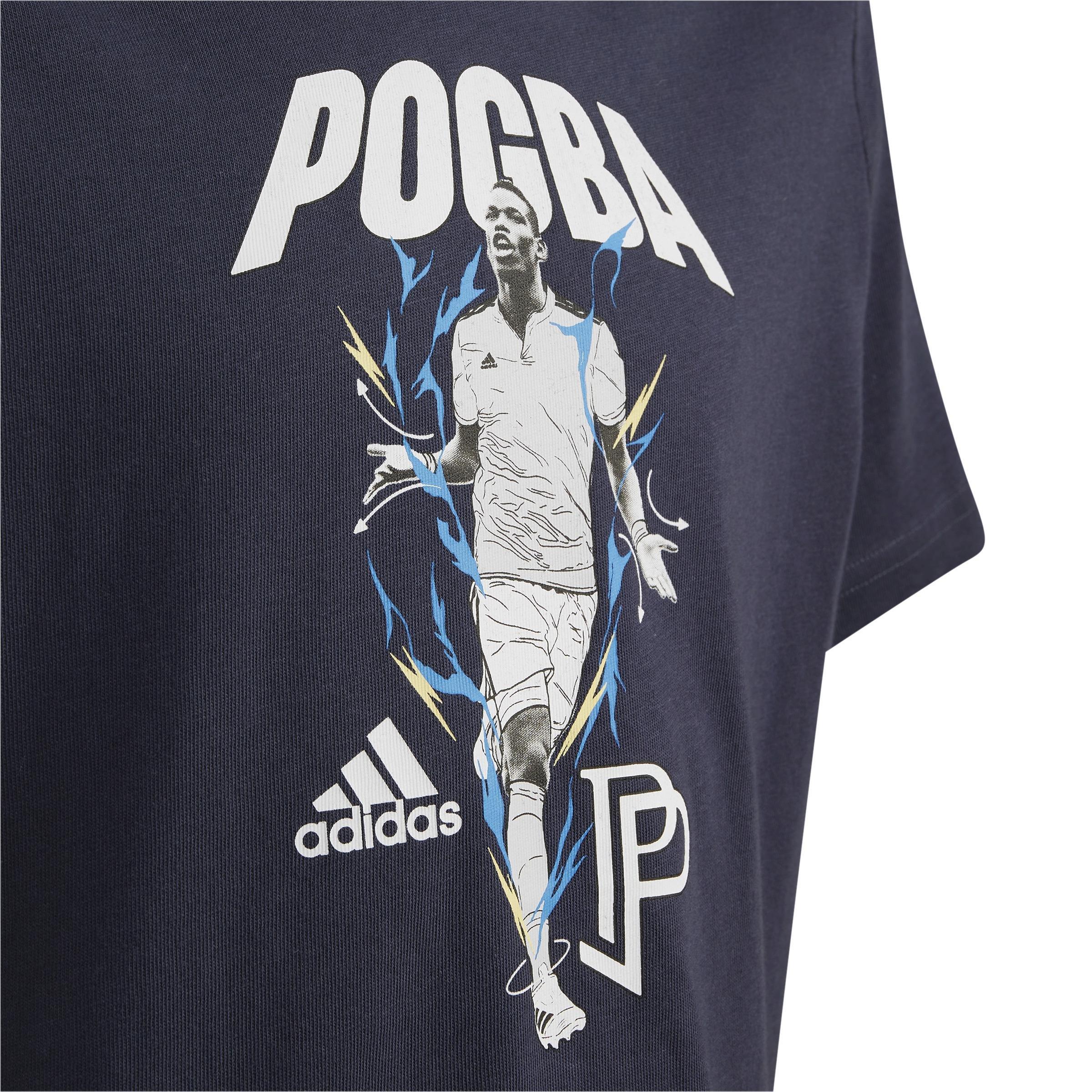 Kids Pogba Graphic Football T-Shirt, Blue, A901_ONE, large image number 3