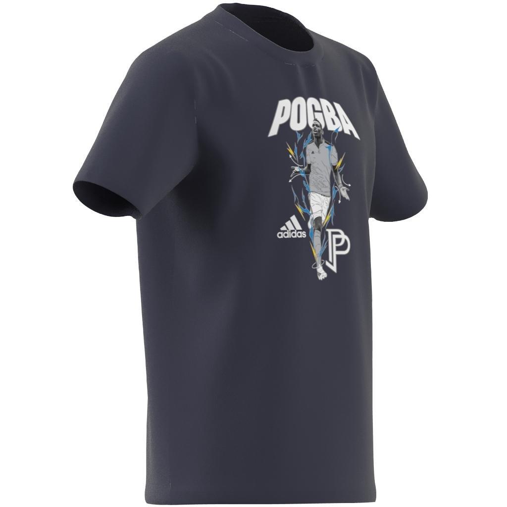 Kids Pogba Graphic Football T-Shirt, Blue, A901_ONE, large image number 8