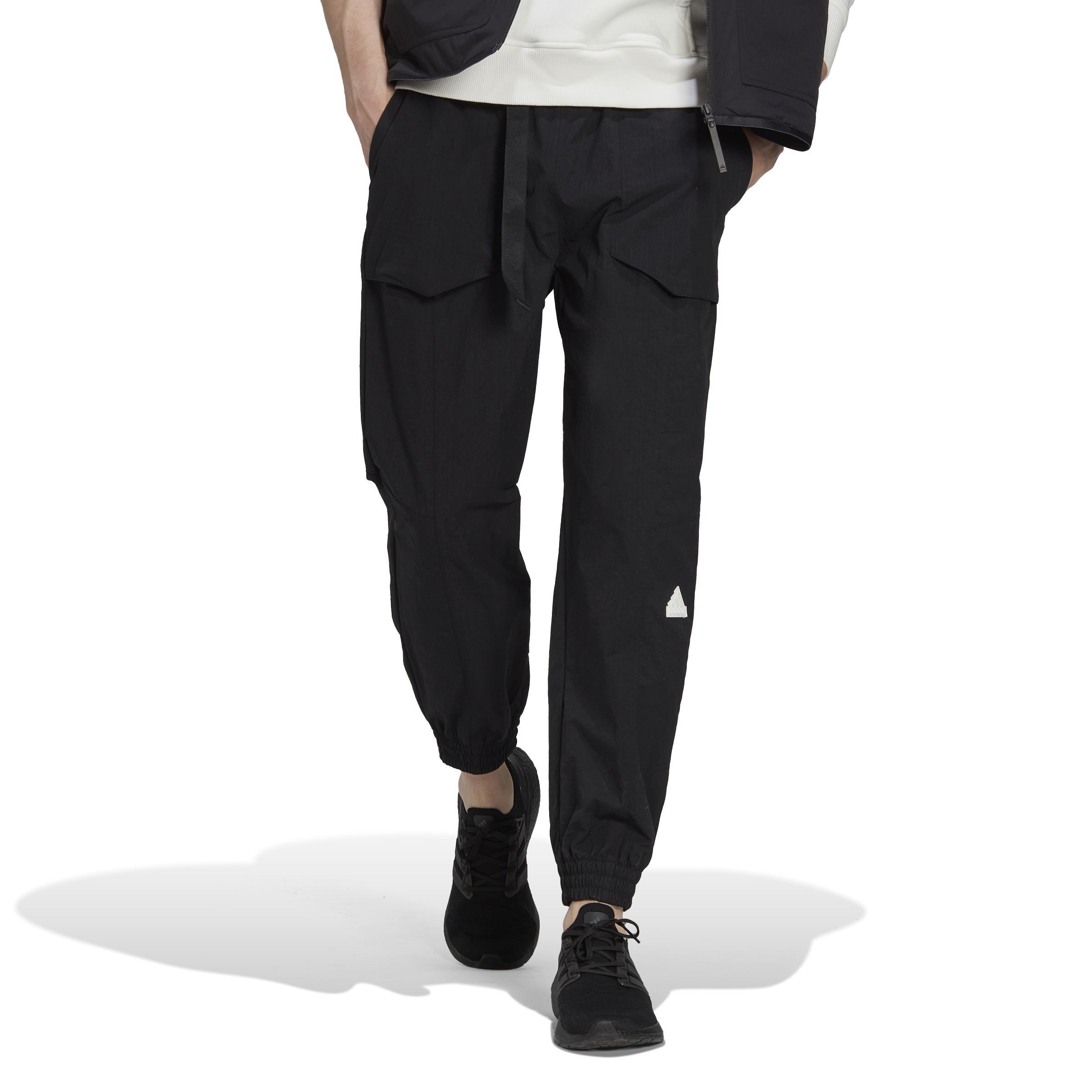 Mens Cargo Tracksuit Bottoms, Black, A901_ONE, large image number 6