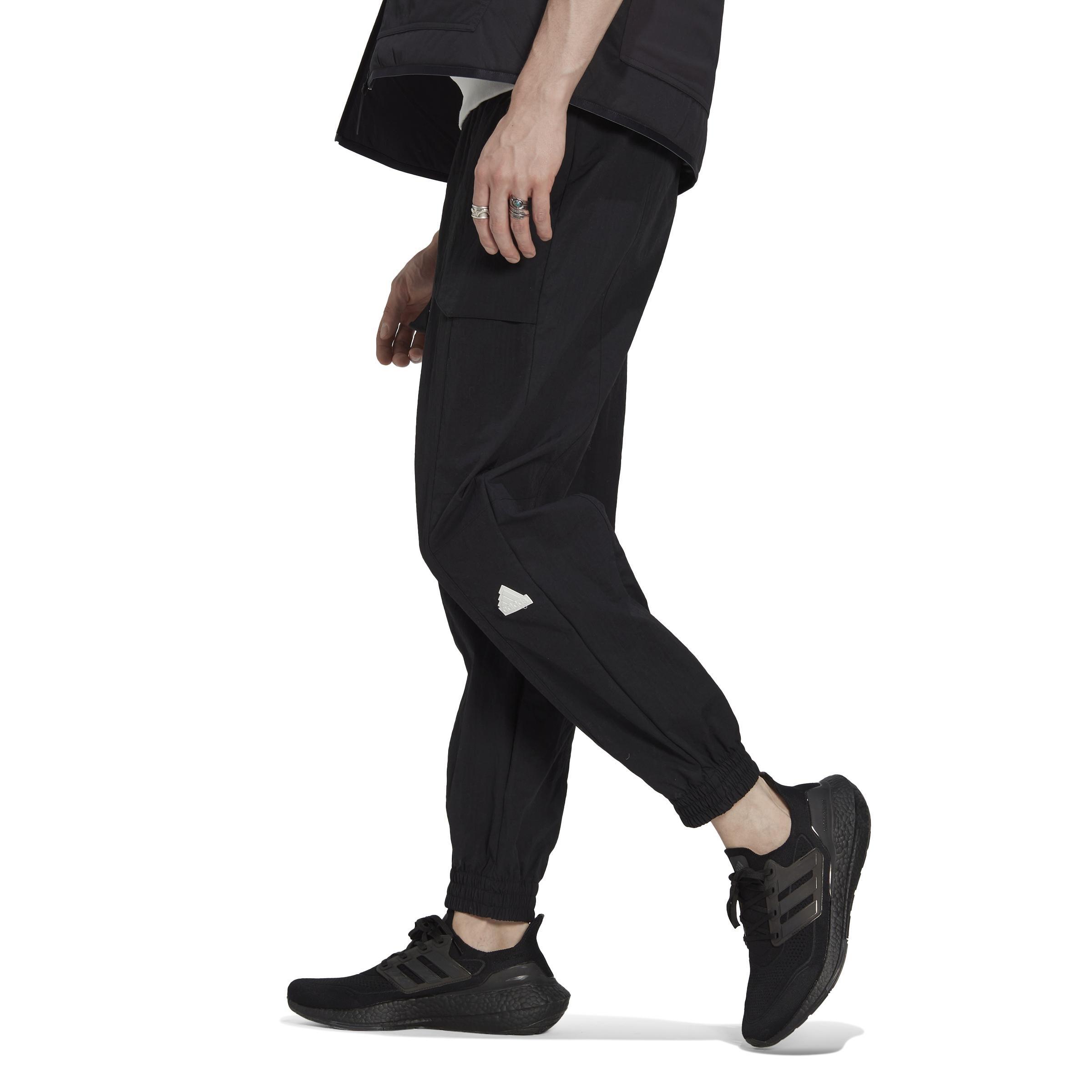 Mens Cargo Tracksuit Bottoms, Black, A901_ONE, large image number 8