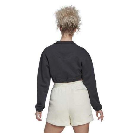Women Cropped Half-Zip Sweatshirt, Grey, A901_ONE, large image number 4