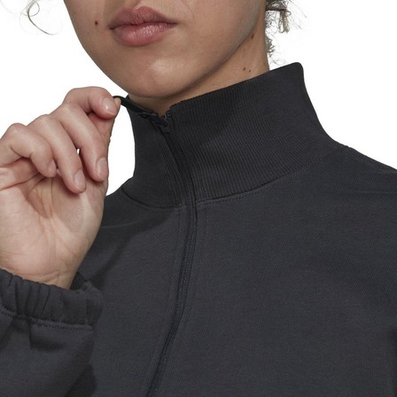 Women Cropped Half-Zip Sweatshirt, Grey, A901_ONE, large image number 5