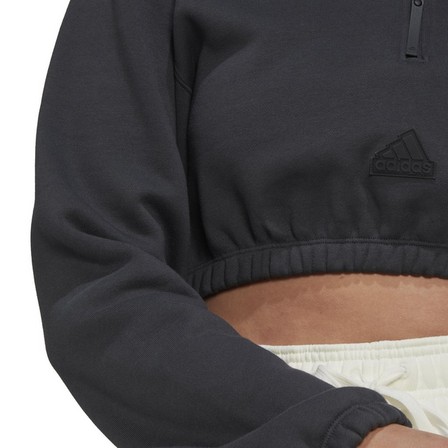 Women Cropped Half-Zip Sweatshirt, Grey, A901_ONE, large image number 7