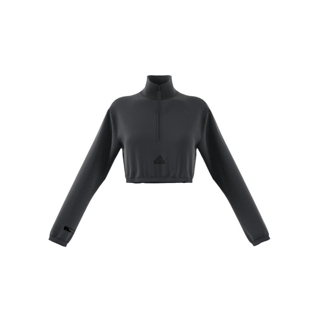 Cropped Half-Zip Sweatshirt, Grey, A901_ONE, large image number 11