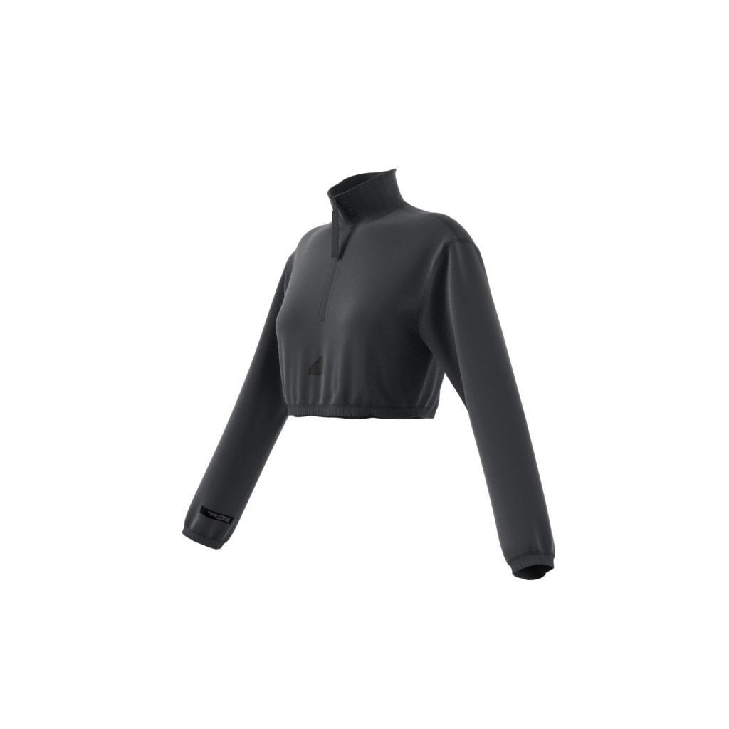 Cropped Half-Zip Sweatshirt, Grey, A901_ONE, large image number 14