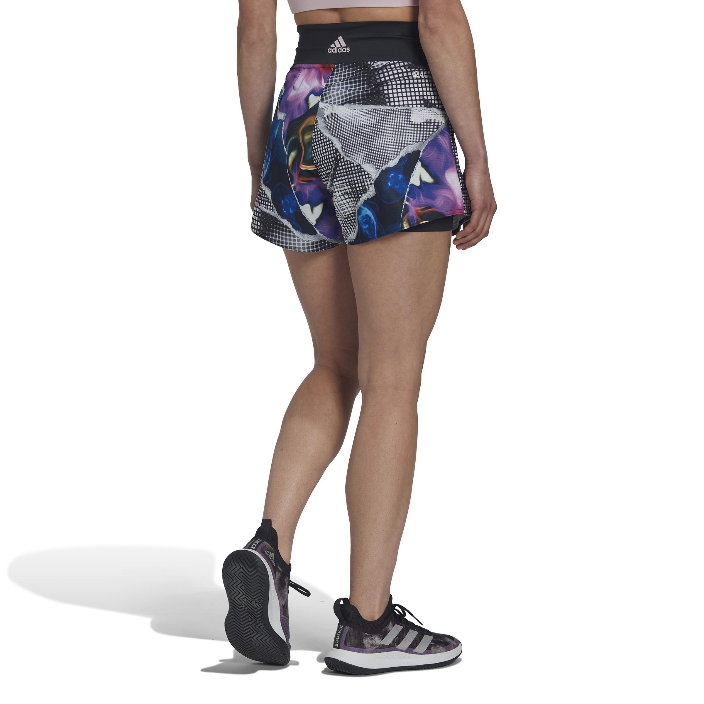 Tennis U.S. Series Ergo Printed Shorts, Black, A901_ONE, large image number 4