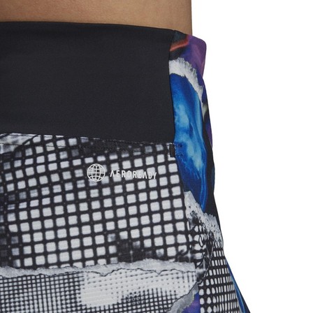 Women Tennis U.S. Series Ergo Printed Shorts, Black, A901_ONE, large image number 7