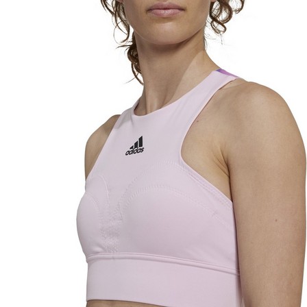 Women Tennis U.S. Series Crop Top, Pink, A901_ONE, large image number 4