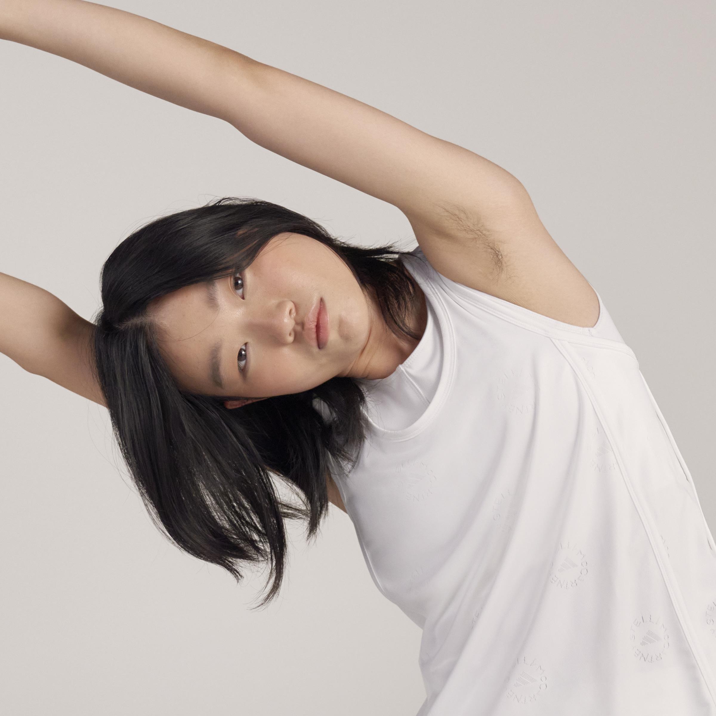 By Stella Mccartney Made To Be Remade Running Tank Top, White, A901_ONE, large image number 14