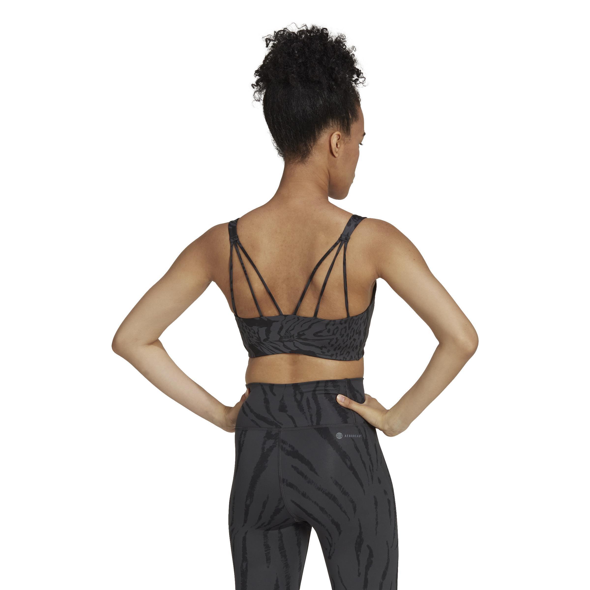 Powerimpact Training Medium-Support Allover Print Bra, Grey, A901_ONE, large image number 3