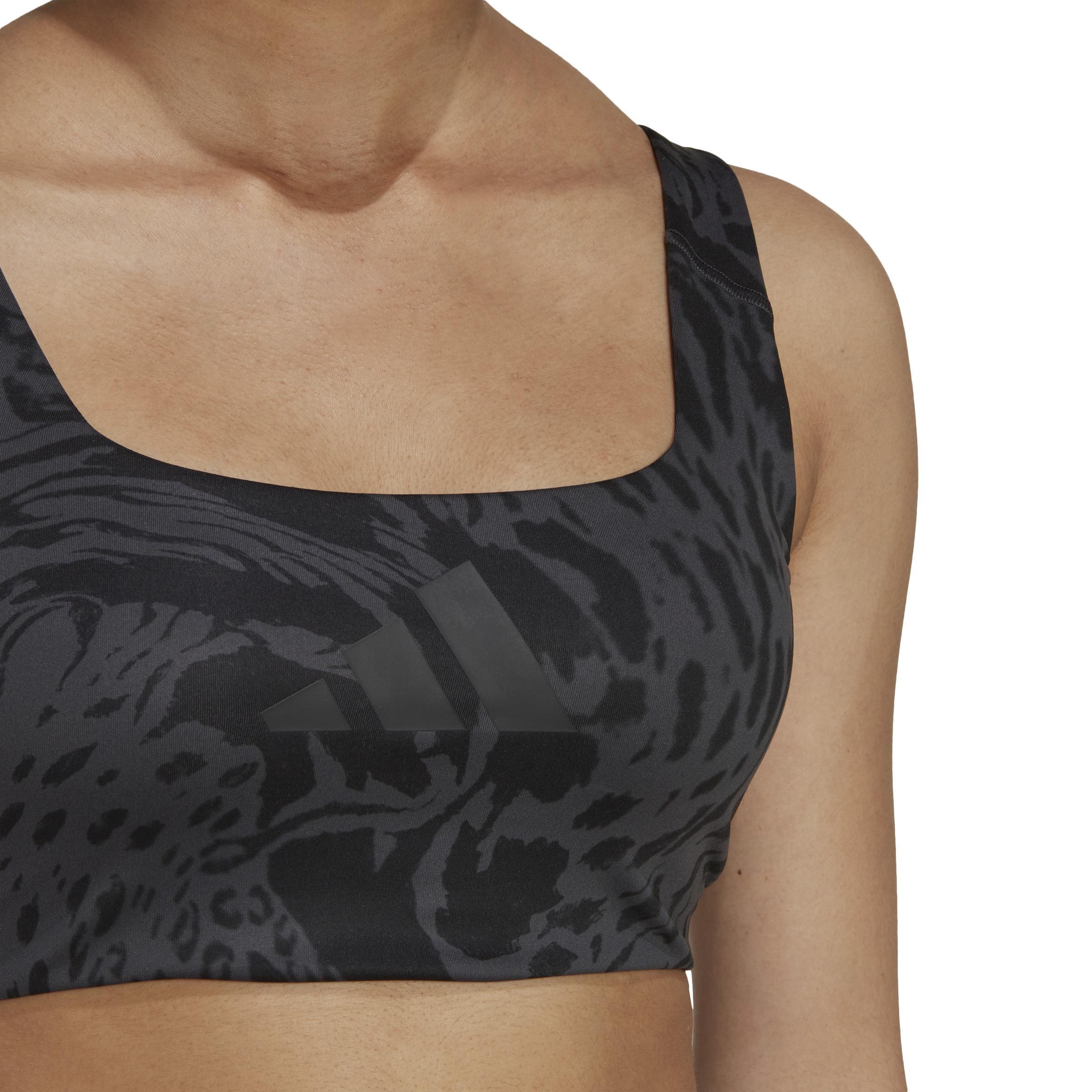 Powerimpact Training Medium-Support Allover Print Bra, Grey, A901_ONE, large image number 5