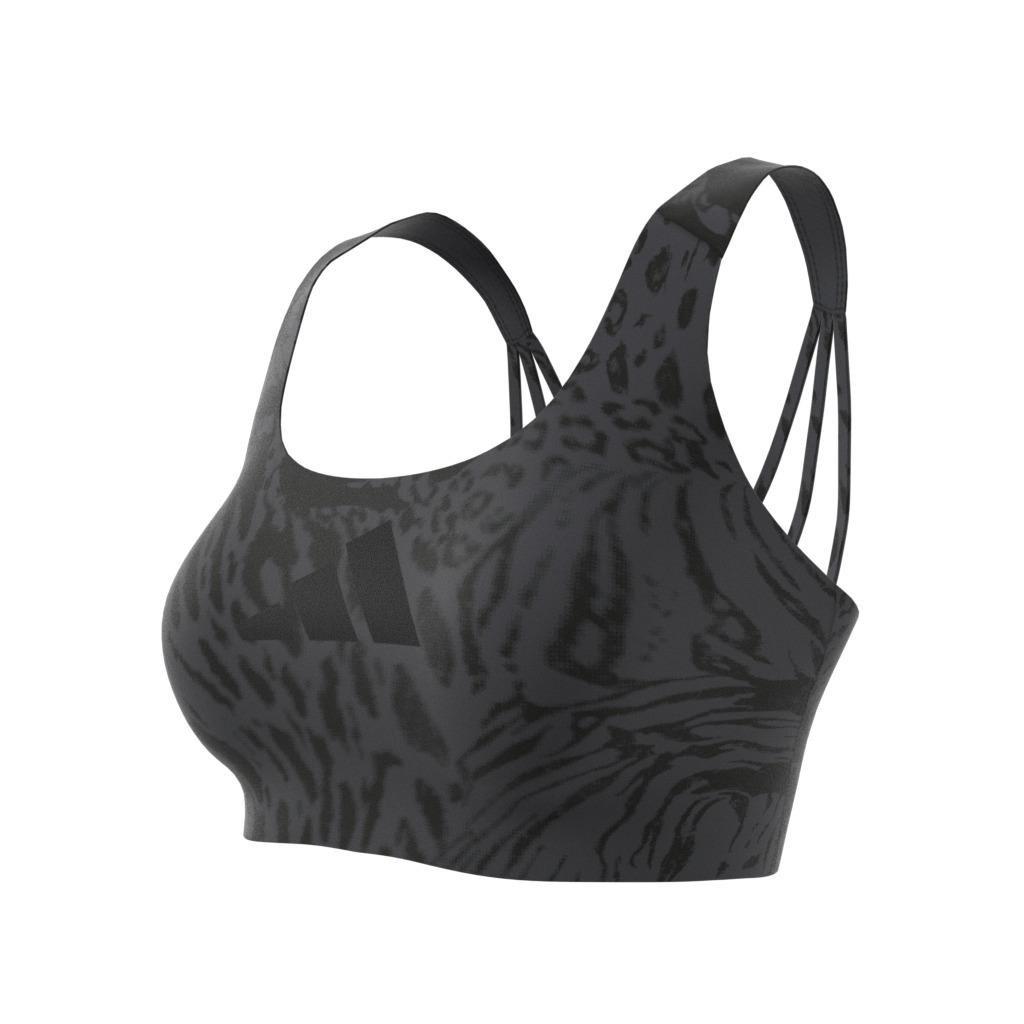 Powerimpact Training Medium-Support Allover Print Bra, Grey, A901_ONE, large image number 10
