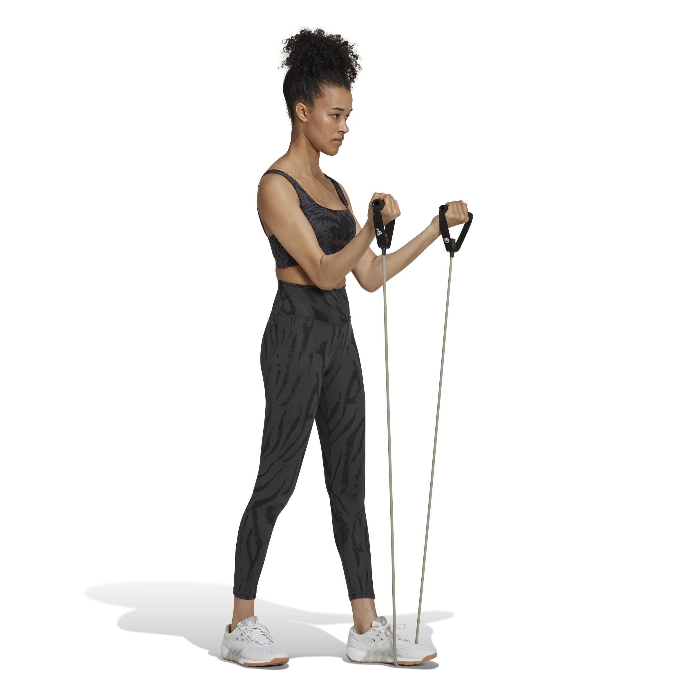 Powerimpact Training Medium-Support Allover Print Bra, Grey, A901_ONE, large image number 13