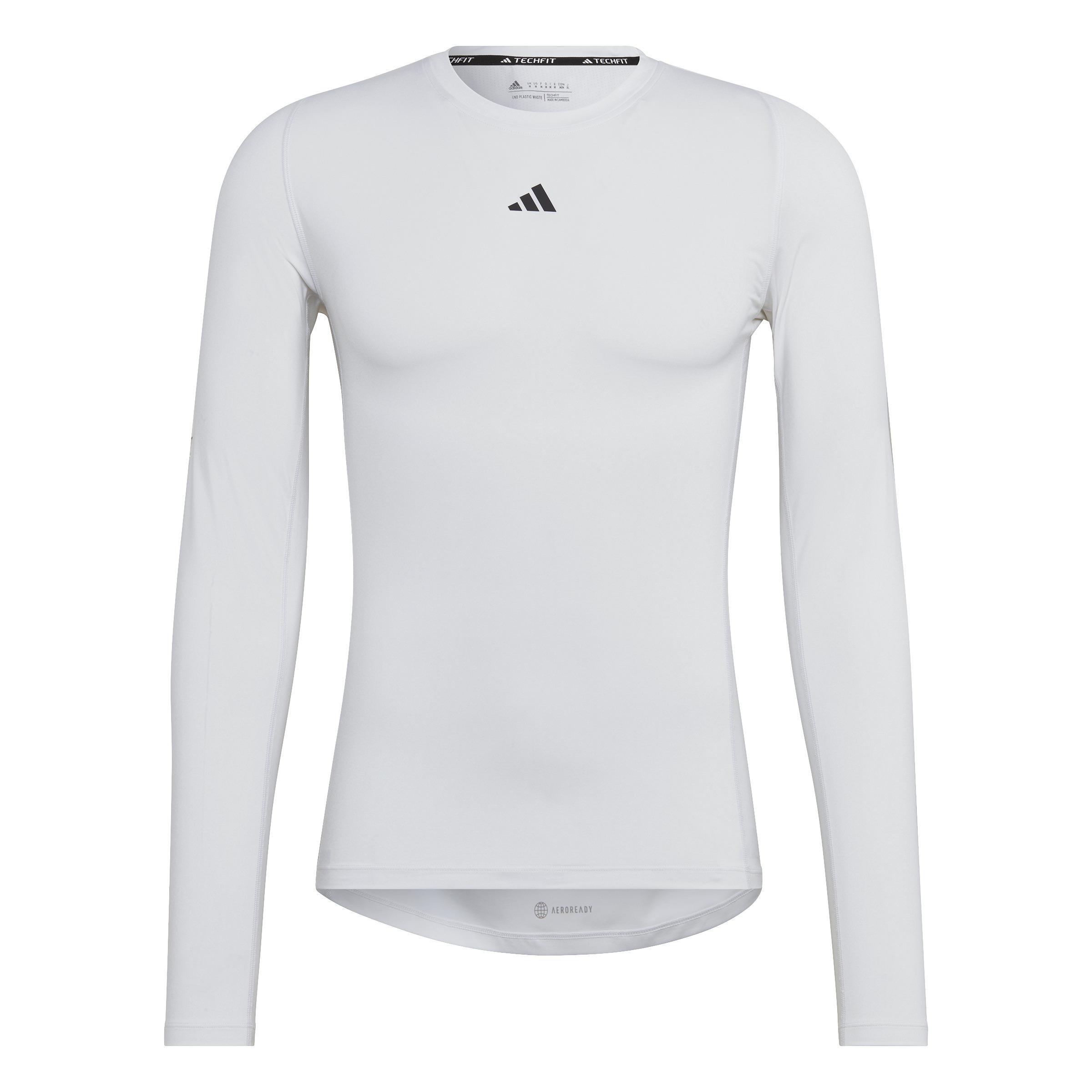 Techfit Training Long-Sleeve Top, White, A901_ONE, large image number 0