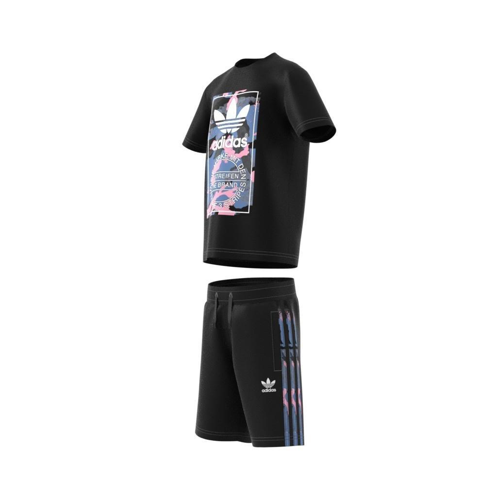 Unisex Kids Camo Shorts And Tee Set, Black, A901_ONE, large image number 7
