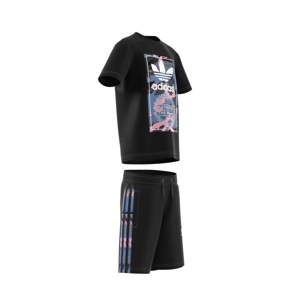 Unisex Kids Camo Shorts And Tee Set, Black, A901_ONE, large image number 8