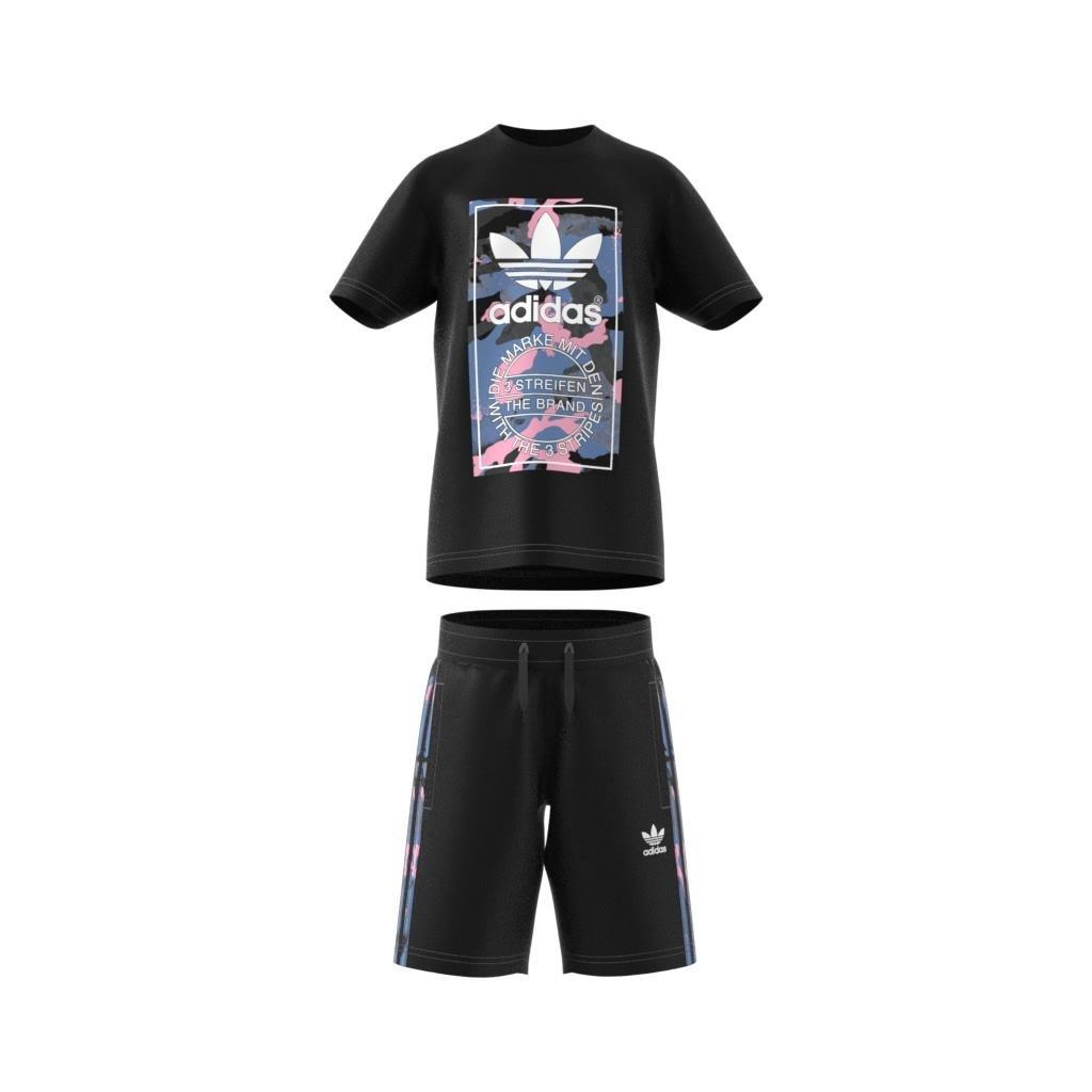 Unisex Kids Camo Shorts And Tee Set, Black, A901_ONE, large image number 9