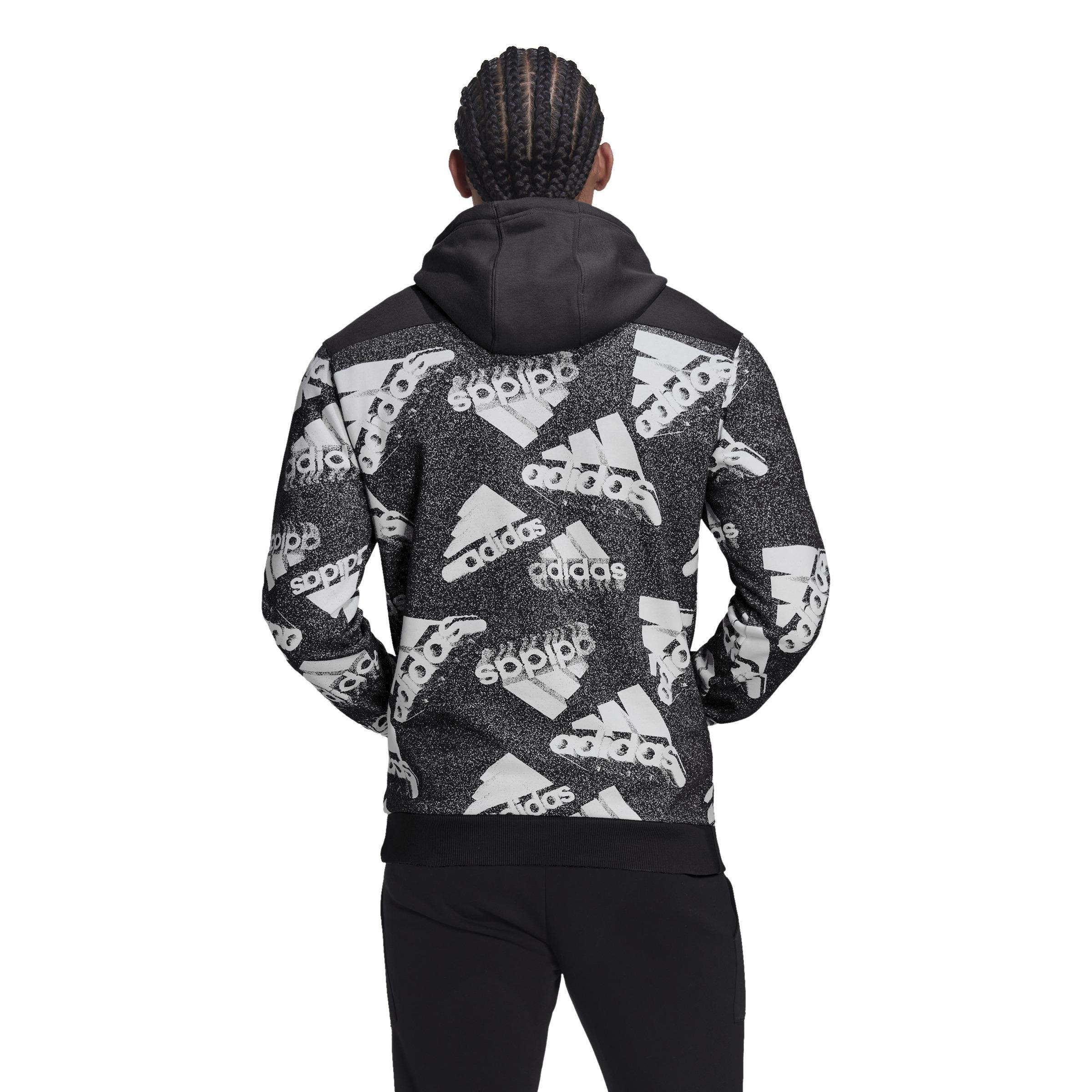 Essentials Brandlove Fleece Hoodie, Black, A901_ONE, large image number 5