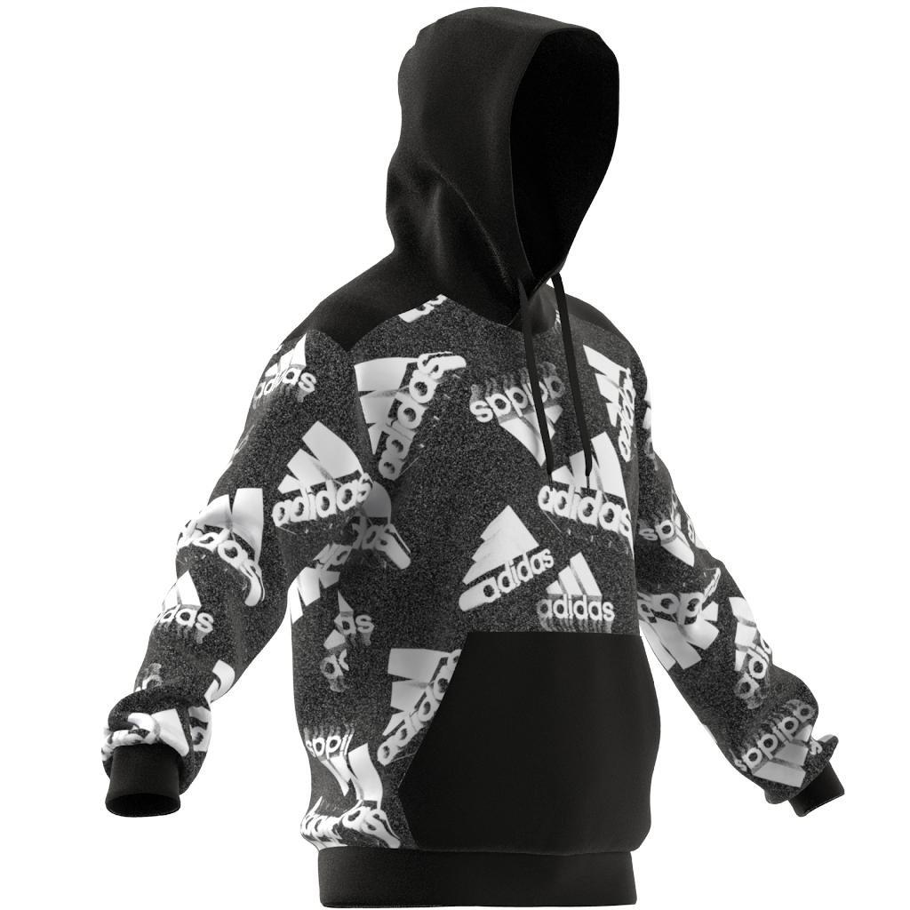 Essentials Brandlove Fleece Hoodie, Black, A901_ONE, large image number 8