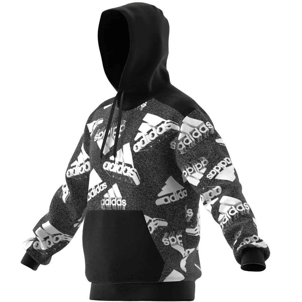 Essentials Brandlove Fleece Hoodie, Black, A901_ONE, large image number 11