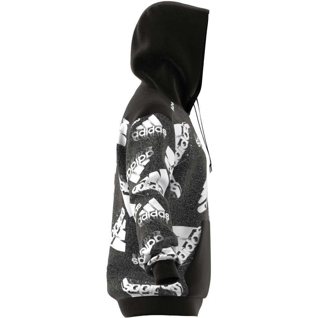 Essentials Brandlove Fleece Hoodie, Black, A901_ONE, large image number 13