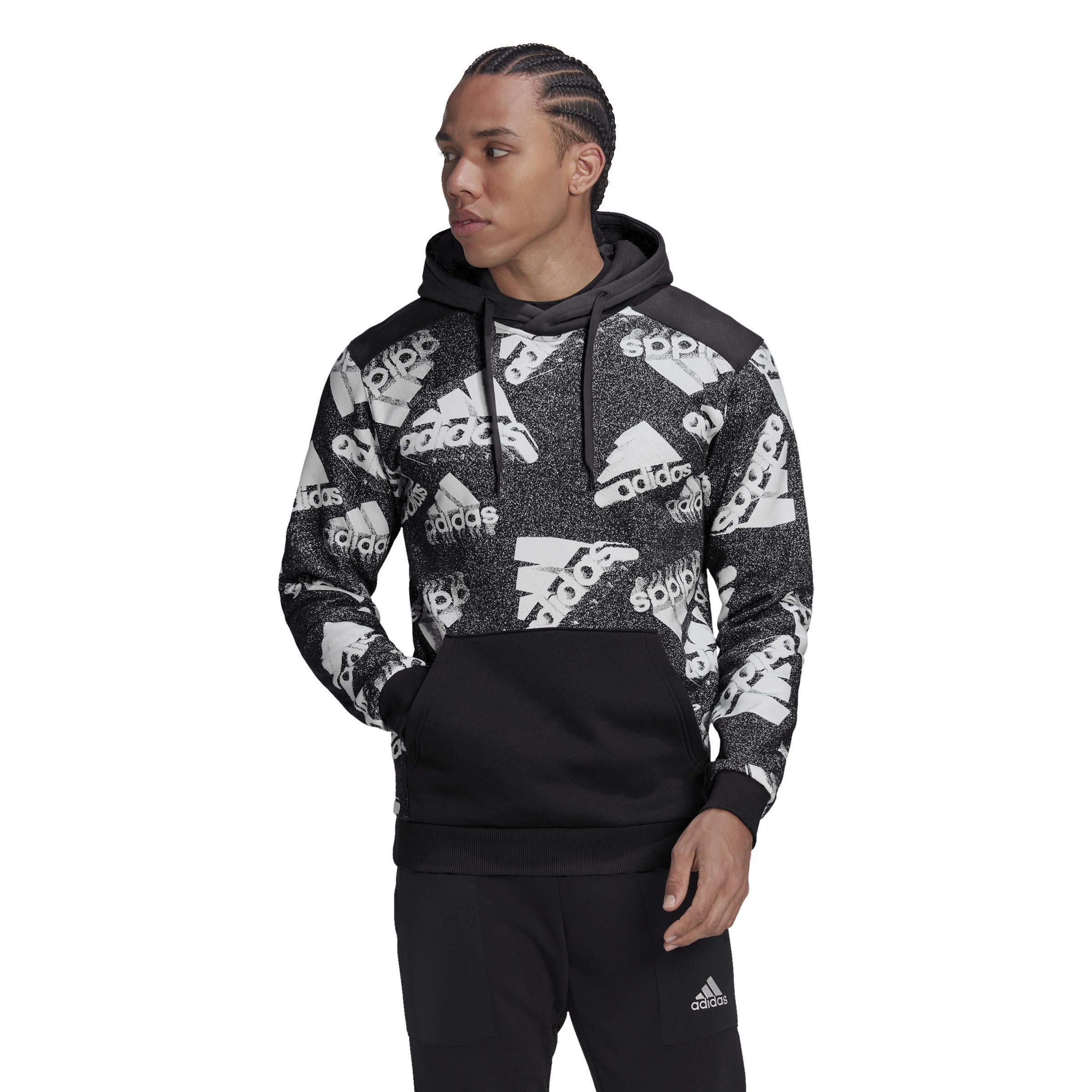 Essentials Brandlove Fleece Hoodie, Black, A901_ONE, large image number 14