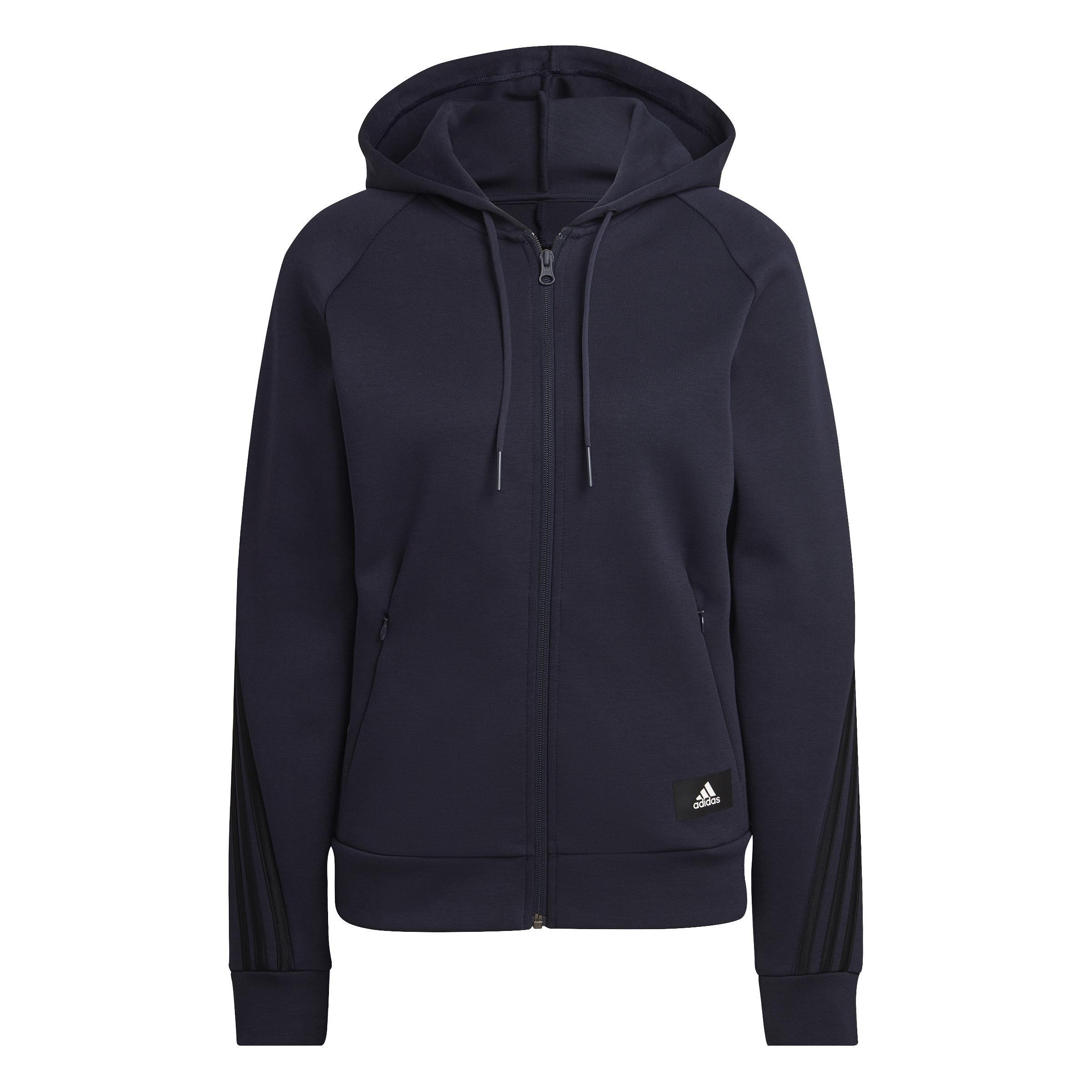 adidas Sportswear Future Icons 3-Stripes Hooded Track Top, Blue, A901_ONE, large image number 0
