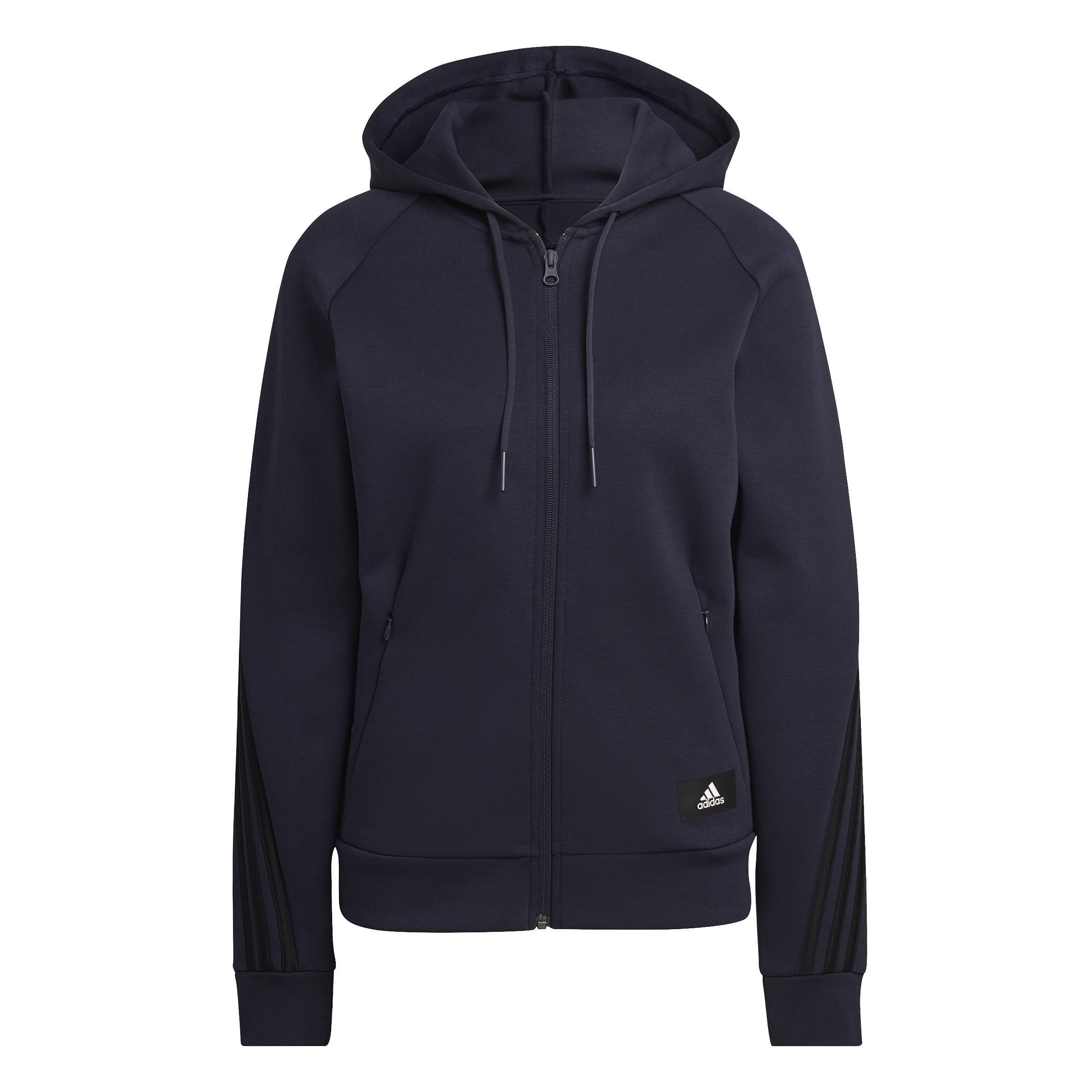 adidas Sportswear Future Icons 3-Stripes Hooded Track Top, Blue, A901_ONE, large image number 1
