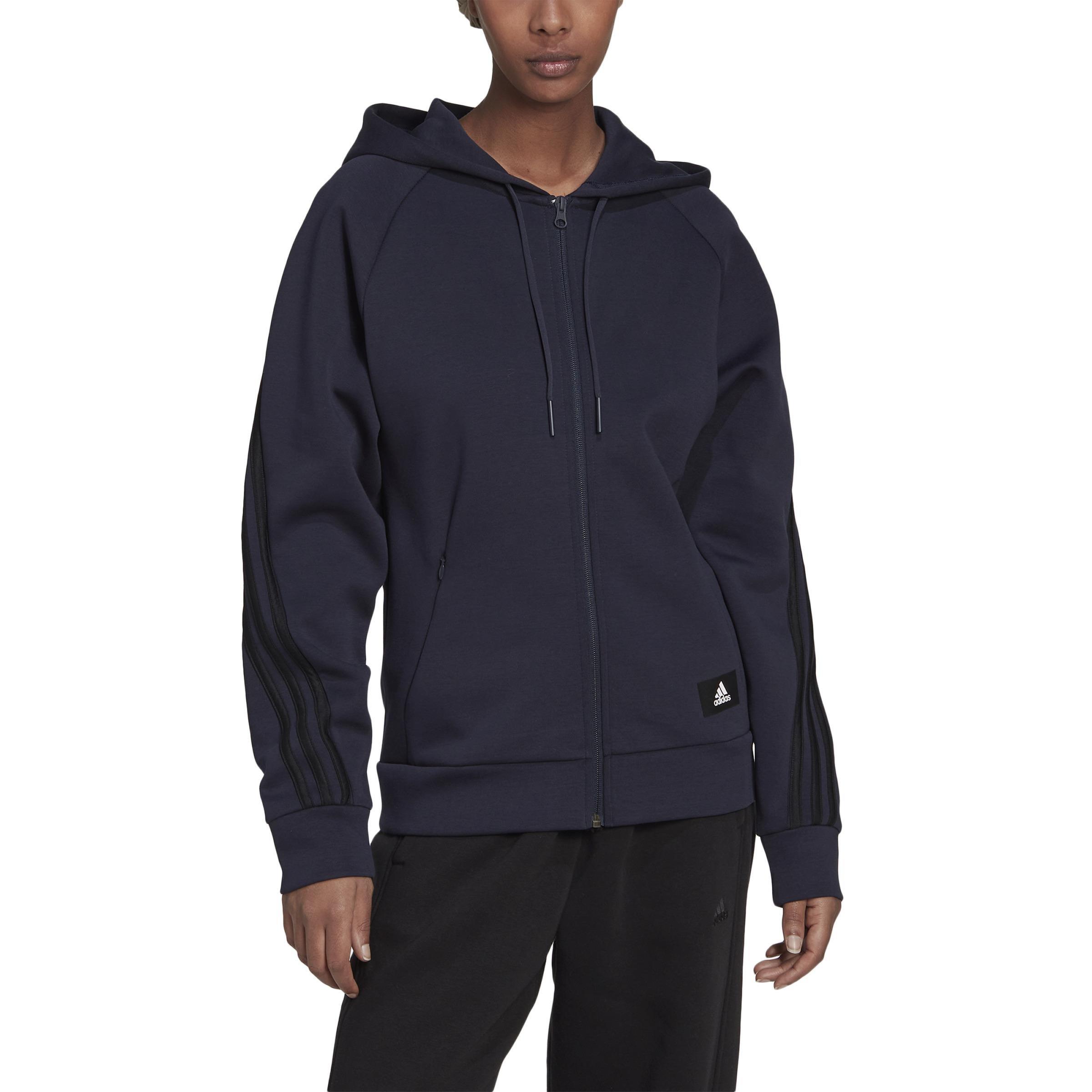 adidas Sportswear Future Icons 3-Stripes Hooded Track Top, Blue, A901_ONE, large image number 2
