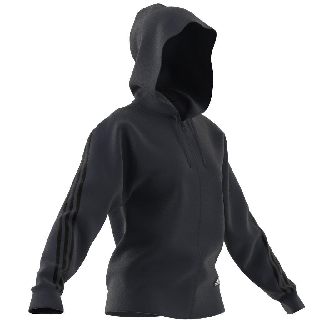 adidas Sportswear Future Icons 3-Stripes Hooded Track Top, Blue, A901_ONE, large image number 8