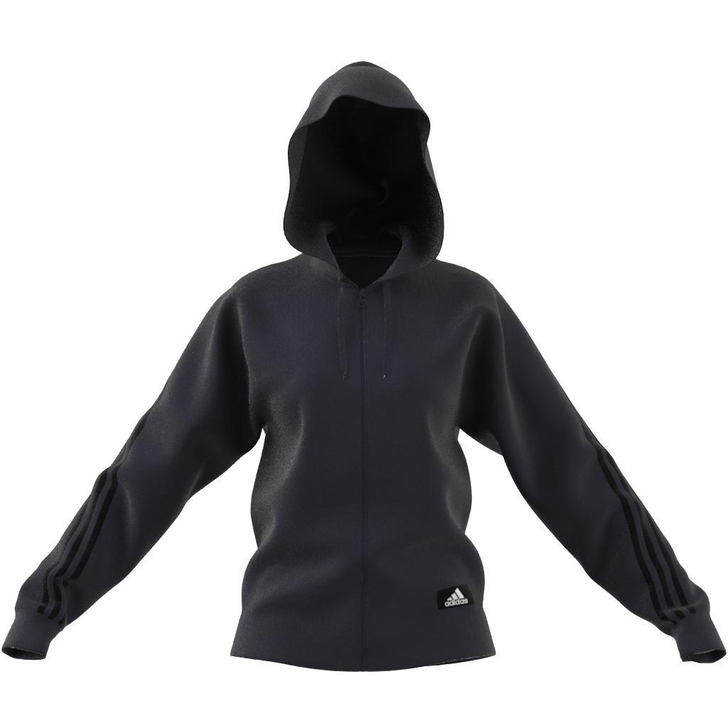 adidas Sportswear Future Icons 3-Stripes Hooded Track Top, Blue, A901_ONE, large image number 11