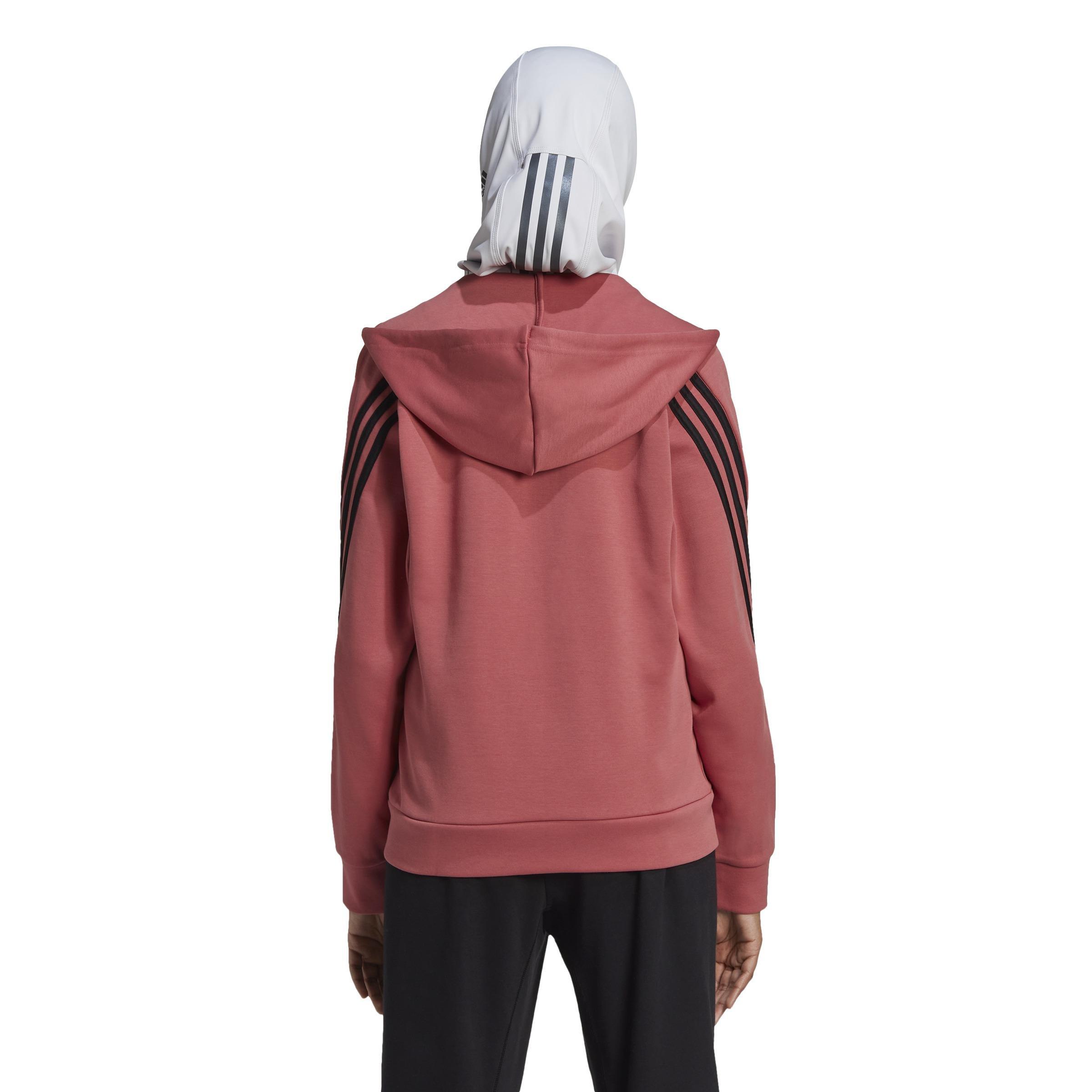 adidas Sportswear Future Icons 3-Stripes Hooded Track Top, Red, A901_ONE, large image number 3