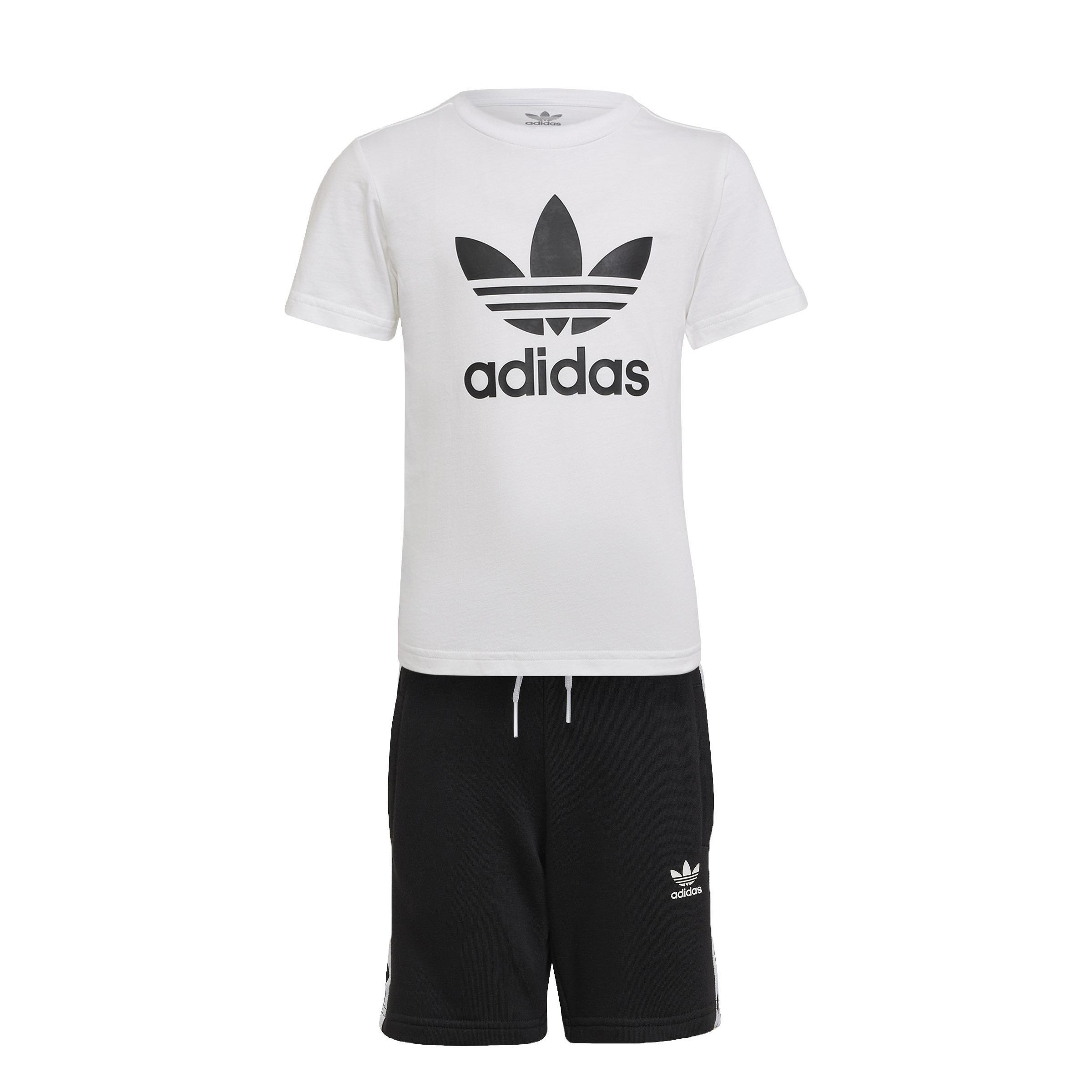 Unisex Kids Adicolor Shorts And Tee Set, White, A901_ONE, large image number 0